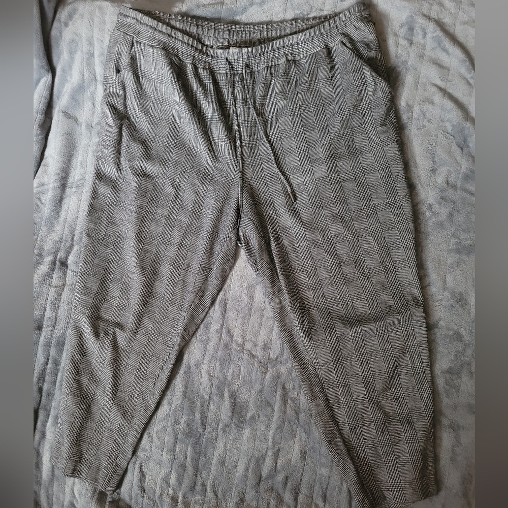 Anthropologie Maeve Classy Plaid Side Stripe Joggers Women's 2X